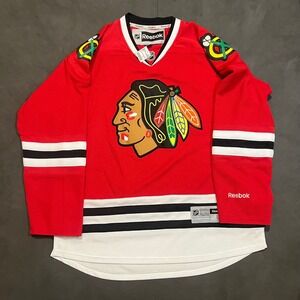 Reebok NHL Chicago Blackhawks Jersey Mens Large Red Hockey Premier 3301 NWT